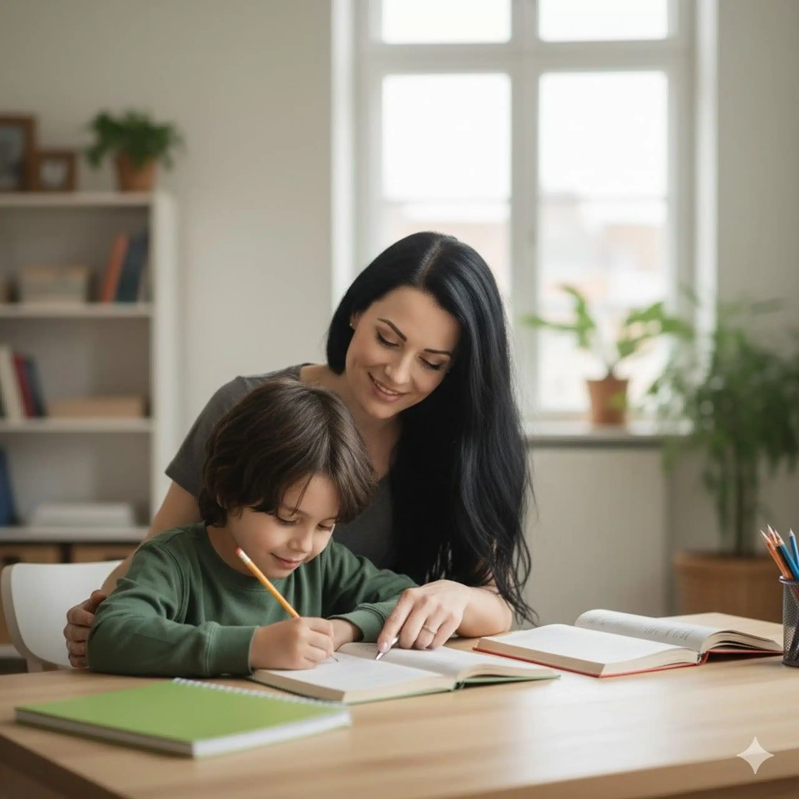 A Matching Minds tutor working one-on-one with a student on exam preparation